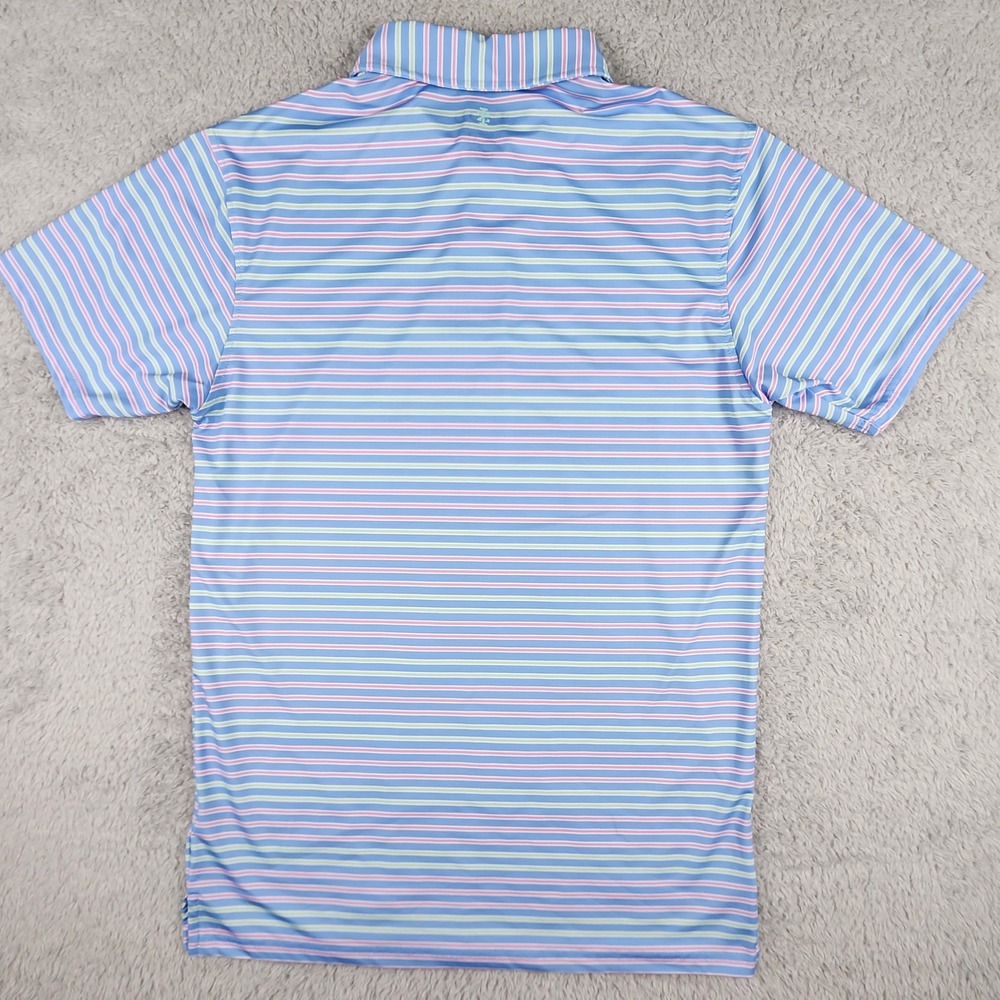 IZOD Polo Shirt Boys XL Blue Striped Short Sleeve Performance Golf Top IZSHB4KF - Picture 6 of 11